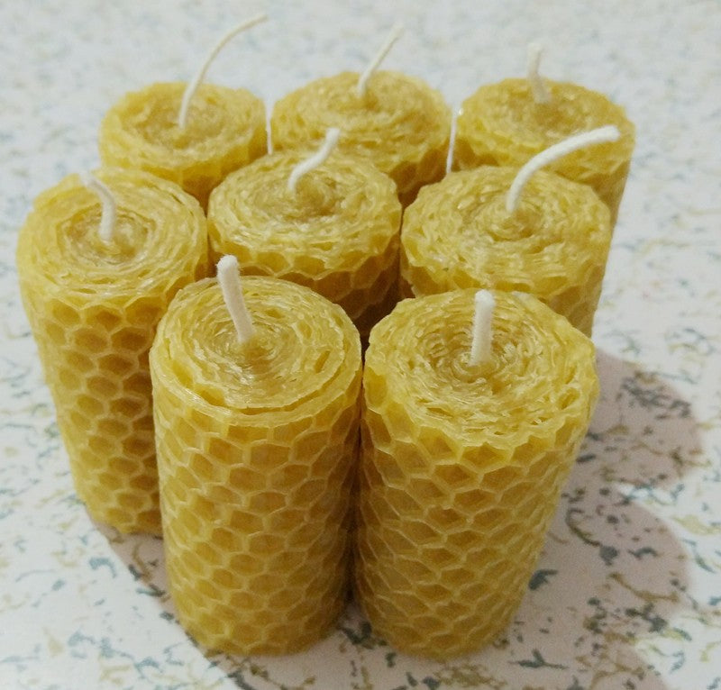 8 Pieces/lot Handmade Rolled Beeswax Candle
