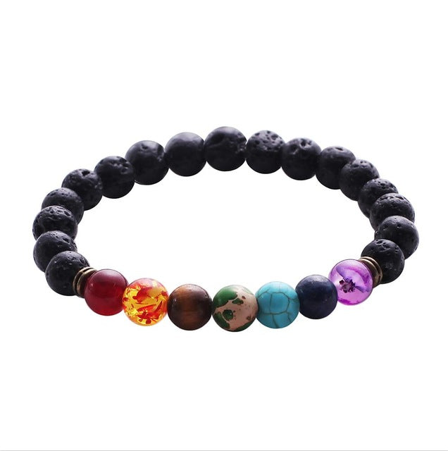 Mens Womens 7 Chakra Mixed Stone Healing Chakra
