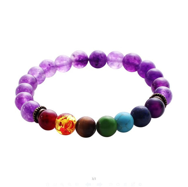 Mens Womens 7 Chakra Mixed Stone Healing Chakra
