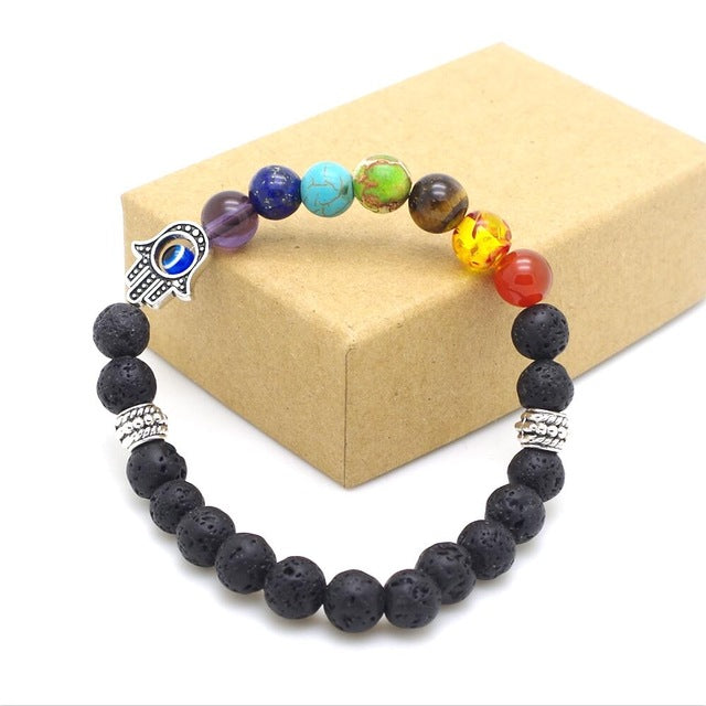Mens Womens 7 Chakra Mixed Stone Healing Chakra