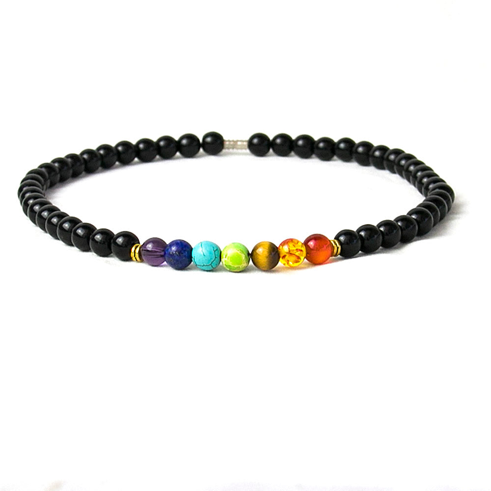 Black Onyx Beads Necklace Women Multicolor