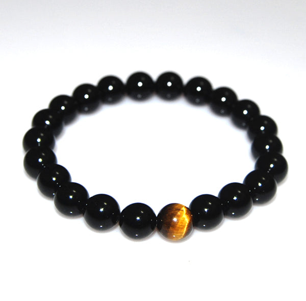 Natural Black Onyx Stone Beads Men Jewelry