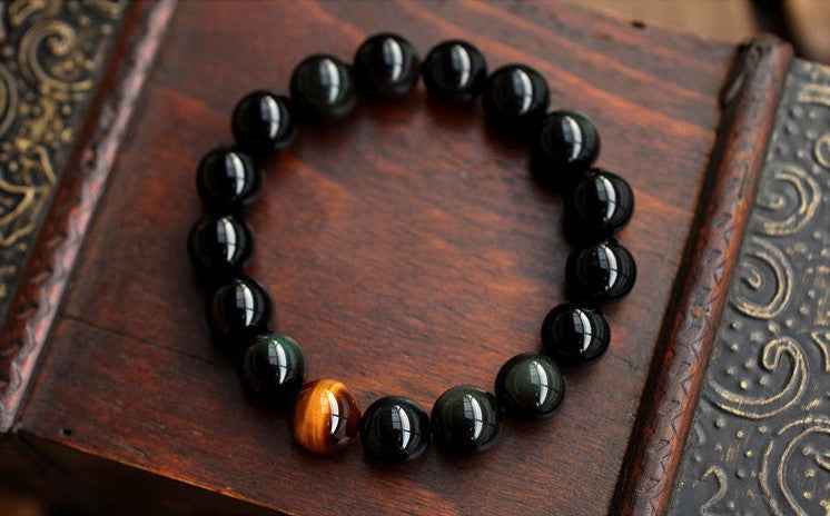 Natural Black Onyx Stone Beads Men Jewelry
