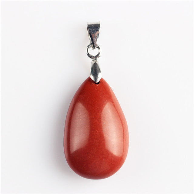 Assorted Natural Stone Water Drop Pendants