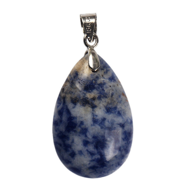 Assorted Natural Stone Water Drop Pendants