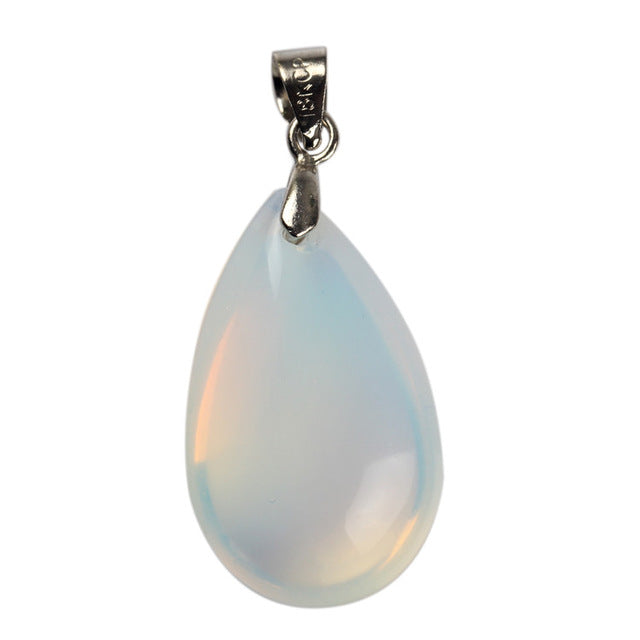Assorted Natural Stone Water Drop Pendants