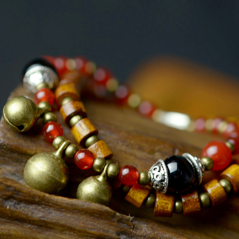 Copper bell  beaded double vintage jewelry fashion