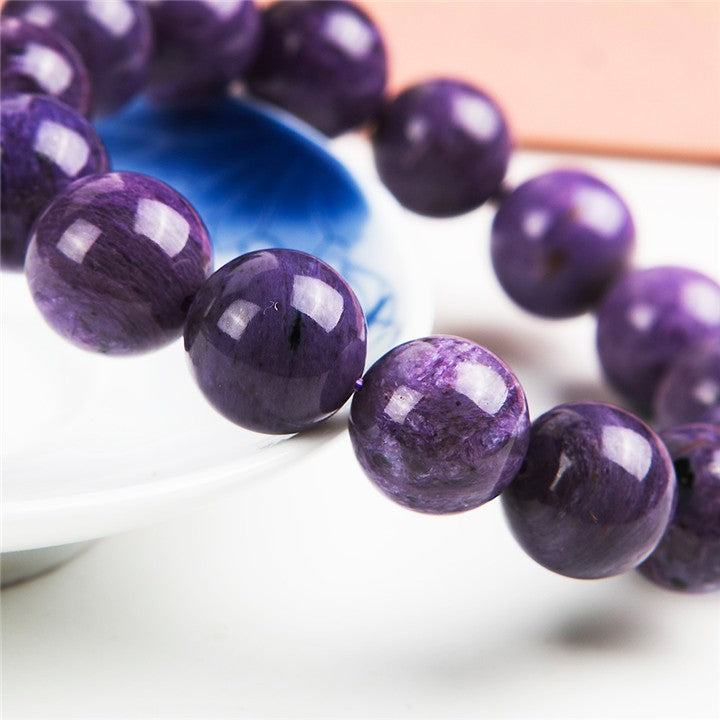 14mm Natural Charoite Gems Stone Purple Round Bead