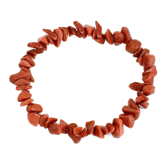 Moonstone Stone Chips Beads Elastic Bracelets