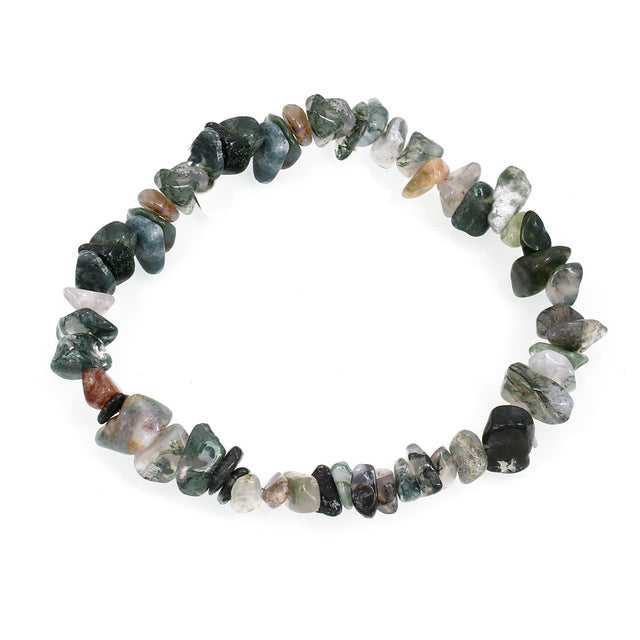 Moonstone Stone Chips Beads Elastic Bracelets