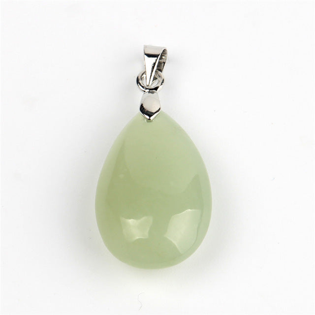 Assorted Natural Stone Water Drop Pendants