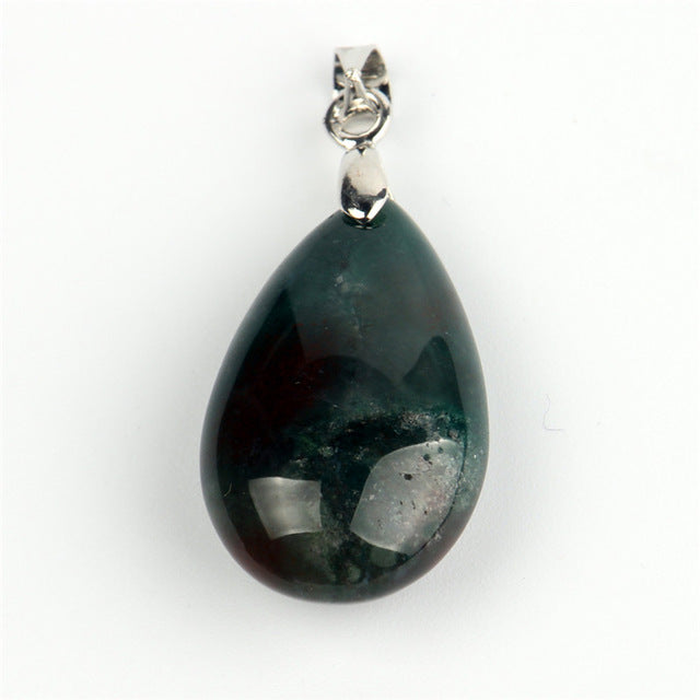 Assorted Natural Stone Water Drop Pendants