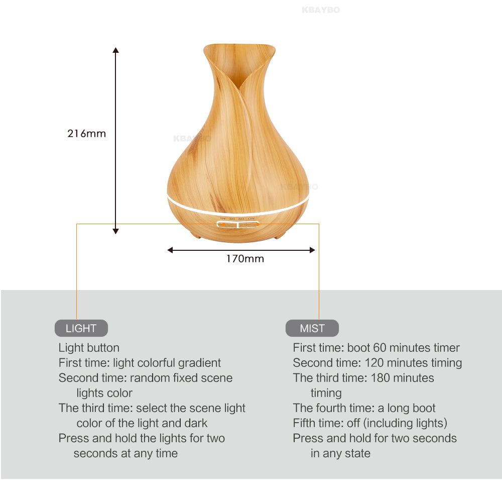 Aroma Essential Oil Diffuser Ultrasonic Air Humidifier