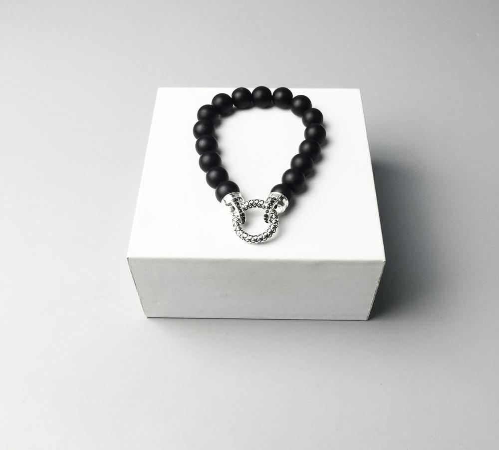 Black Onyx & Silver Beads Heart Super Deals Gift