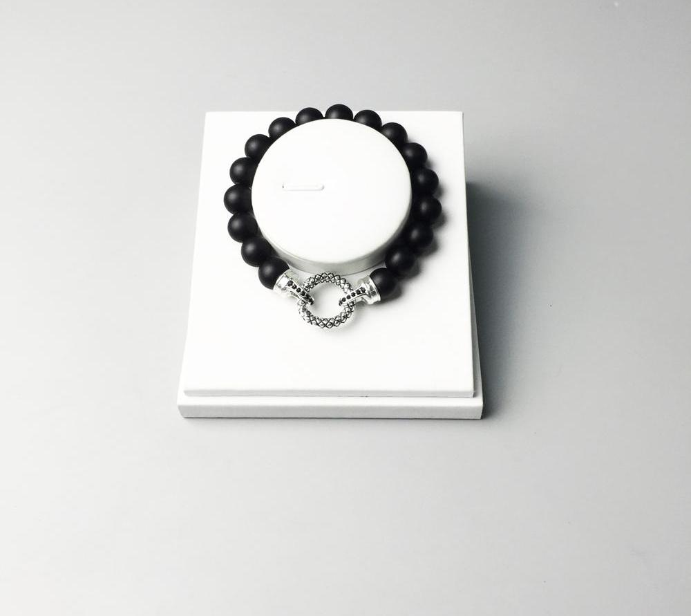 Black Onyx & Silver Beads Heart Super Deals Gift