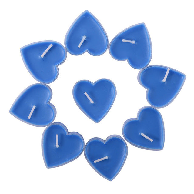 9pcs/set Heart Shaped Candles