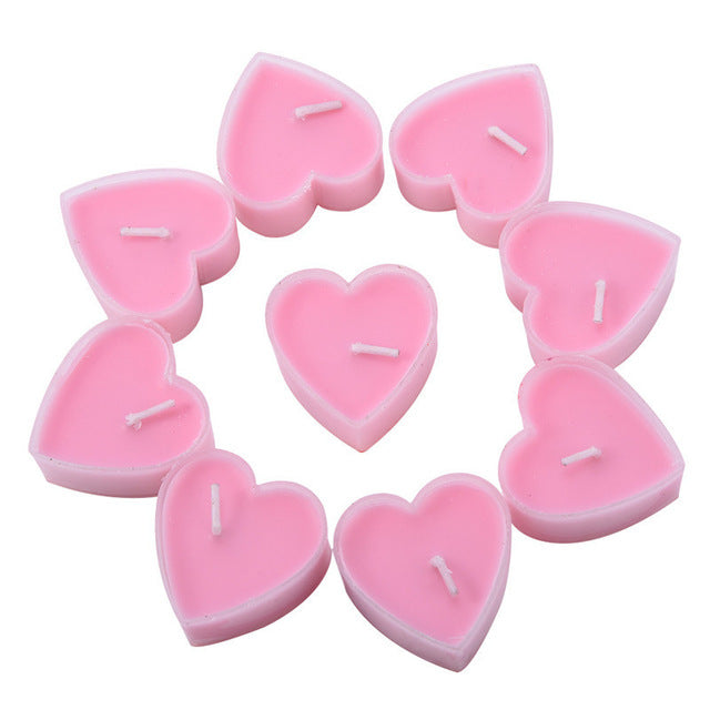 9pcs/set Heart Shaped Candles