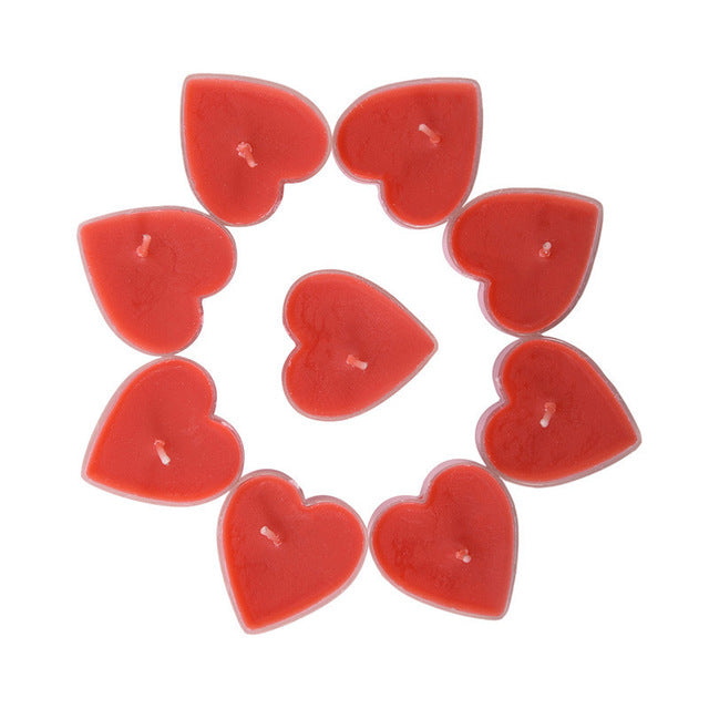 9pcs/set Heart Shaped Candles