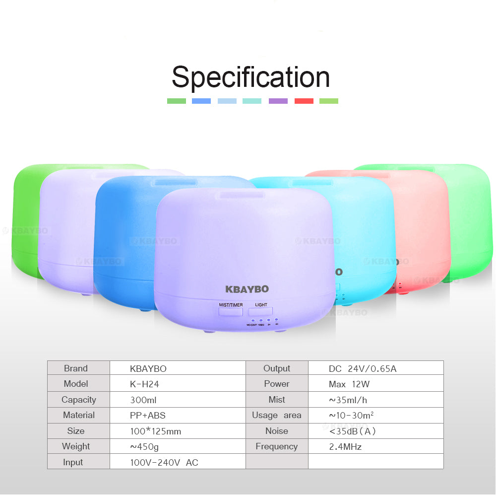 Remote Control 300ML Ultrasonic Air Aroma Diffuser