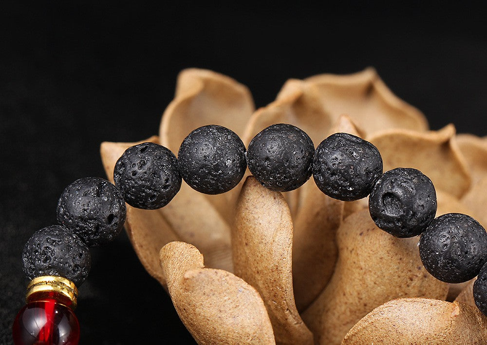 Muti-color Mens Bracelets Black Lava 7 Chakra Healing Balance Beads Bracelet
