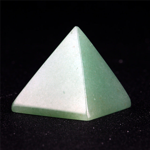 Natural Stone Carved Opalite Opal Pyramid Symbol Rose quartzs Point Chakra Healing Reiki Crystal Free pouch