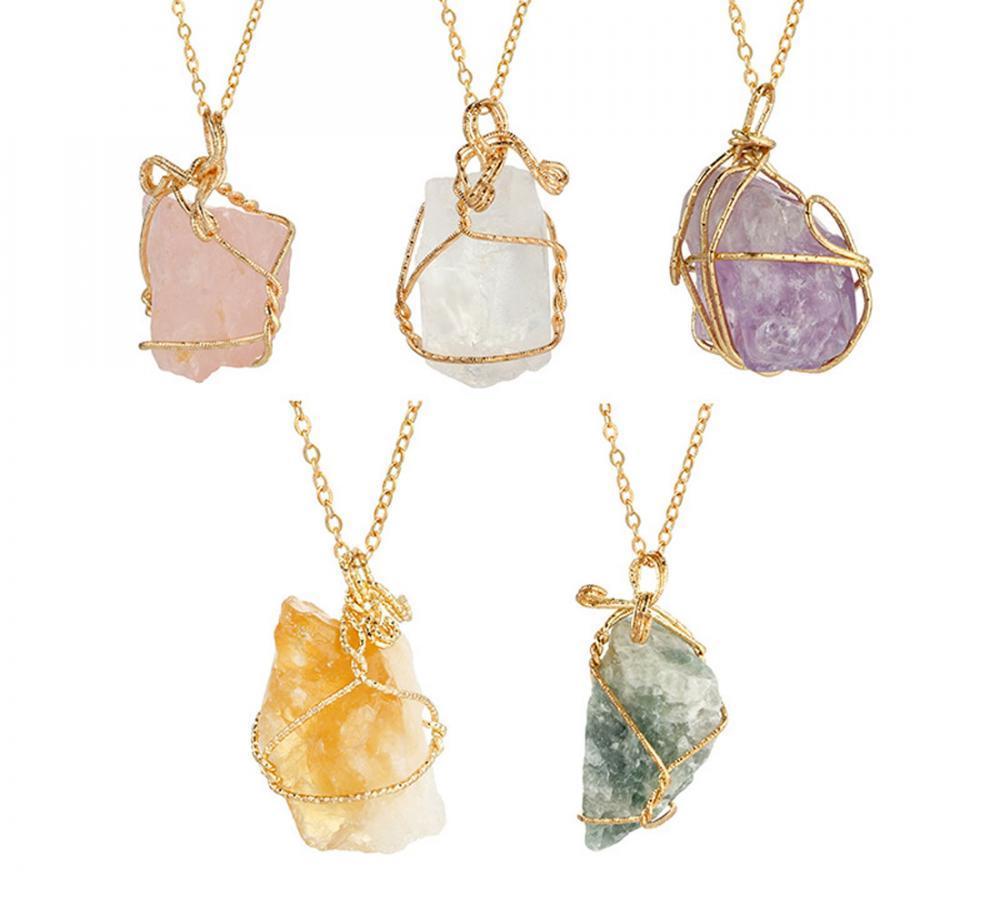 Wrapped Natural Amethysts Clear Quartz Rose