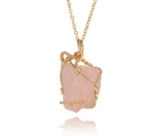 Wrapped Natural Amethysts Clear Quartz Rose