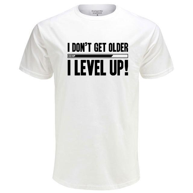 Eqmpowy Men Summer T Shirts Funny Letters Design Golden T-Shirts Printed