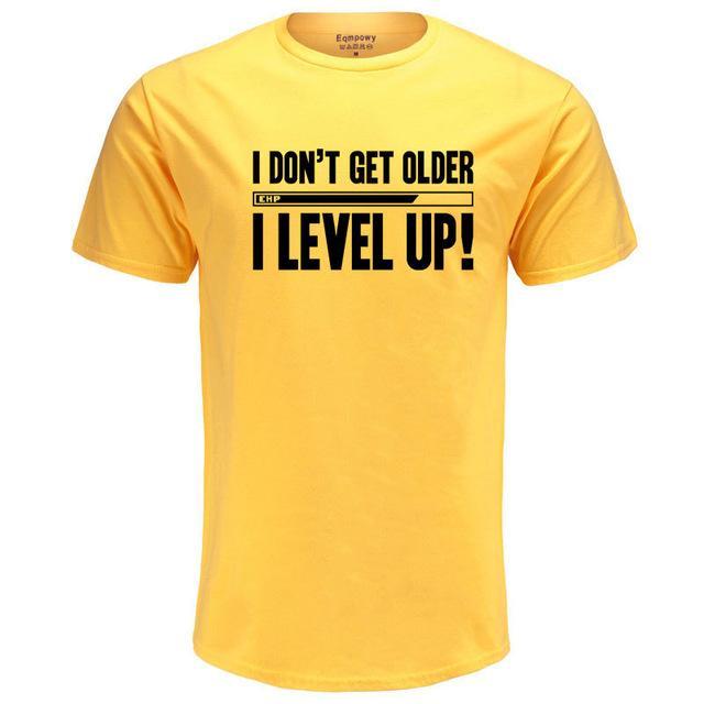 Eqmpowy Men Summer T Shirts Funny Letters Design Golden T-Shirts Printed