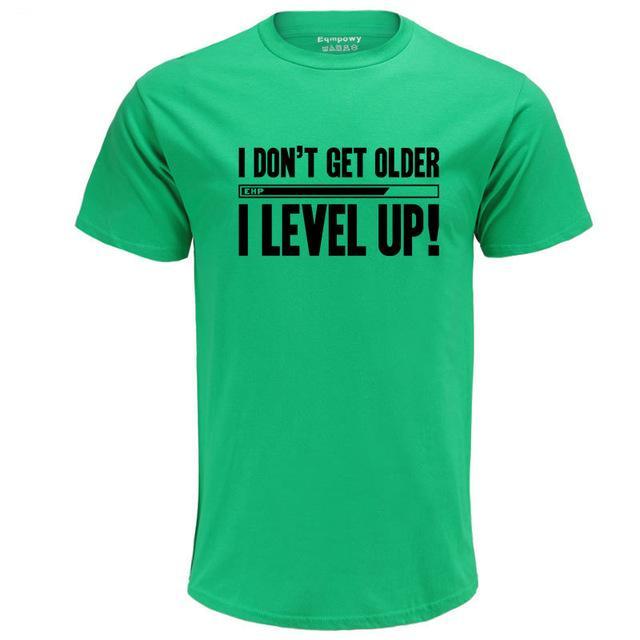 Eqmpowy Men Summer T Shirts Funny Letters Design Golden T-Shirts Printed