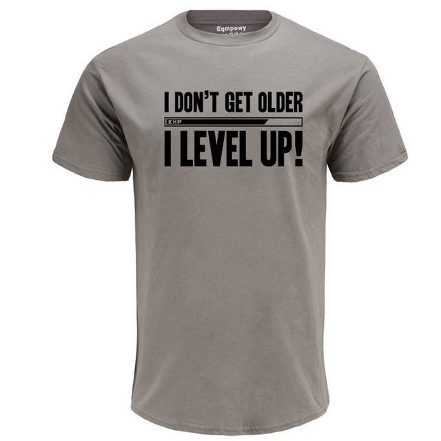 Eqmpowy Men Summer T Shirts Funny Letters Design Golden T-Shirts Printed