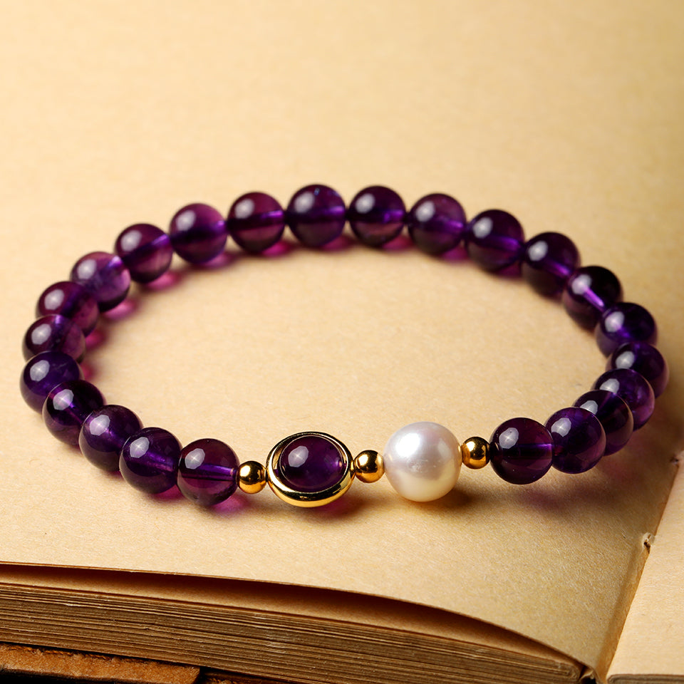 Natural Sterling Silver Pearl Round Charm Bracelets