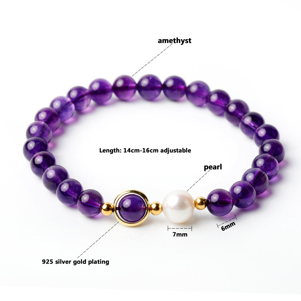 Natural Sterling Silver Pearl Round Charm Bracelets