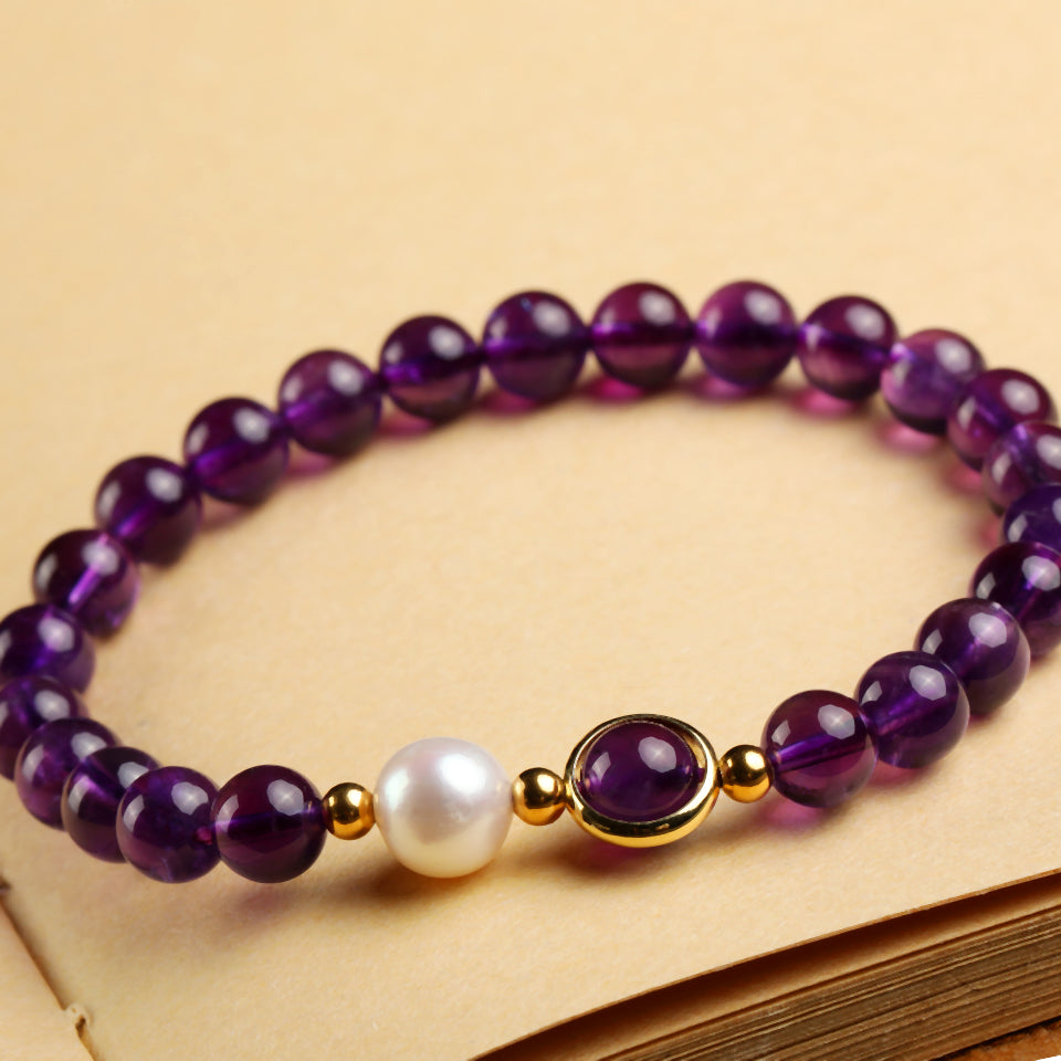 Natural Sterling Silver Pearl Round Charm Bracelets