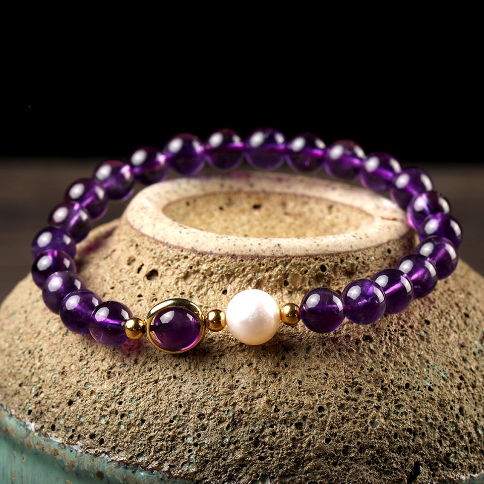 Natural Sterling Silver Pearl Round Charm Bracelets