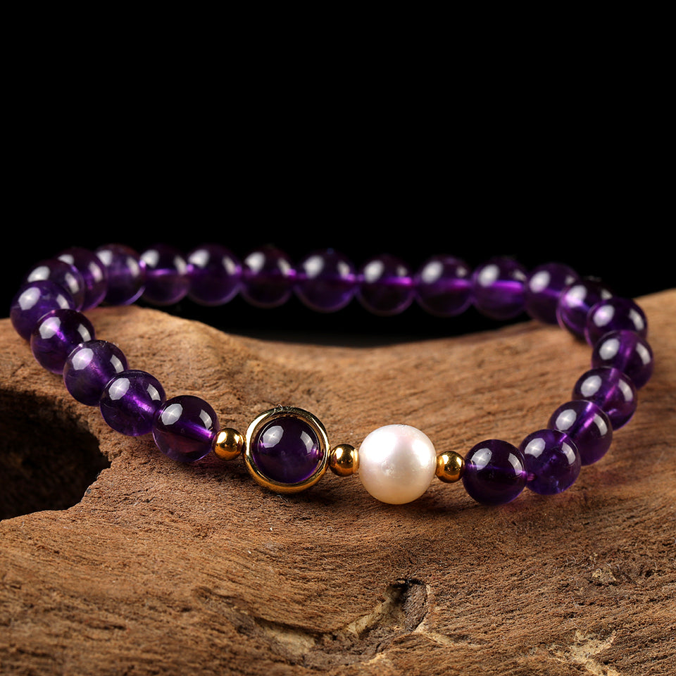 Natural Sterling Silver Pearl Round Charm Bracelets