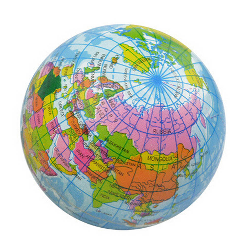 Hot Selling World Map Foam Earth Globe Hand Wrist Exercise Stress Relief