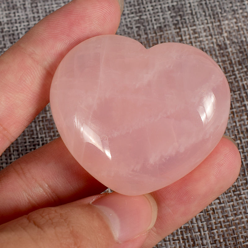 Love Stone Rose Quartz Crystal Heart Beads