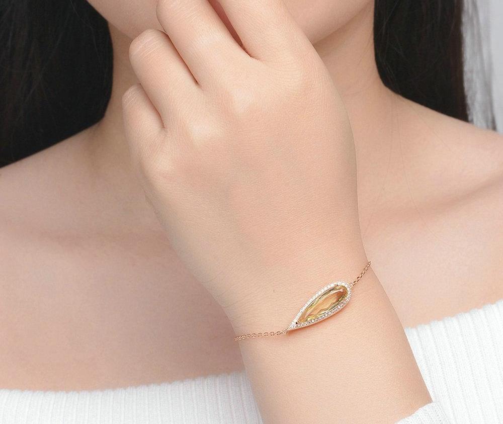 Lamoon Teardrop Luxury Natural Yellow Citrine