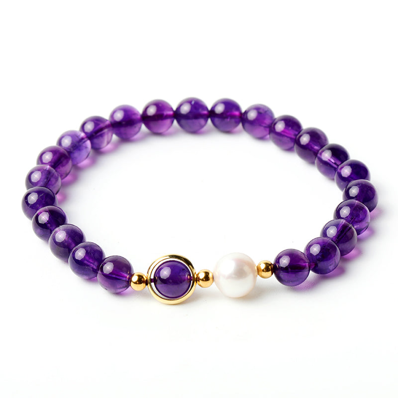 Natural Sterling Silver Pearl Round Charm Bracelets