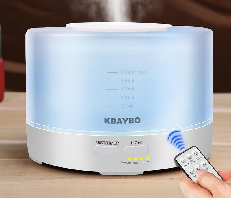 500ml Remote Control Ultrasonic Air Aroma Humidifier With 7 Color Diffuser