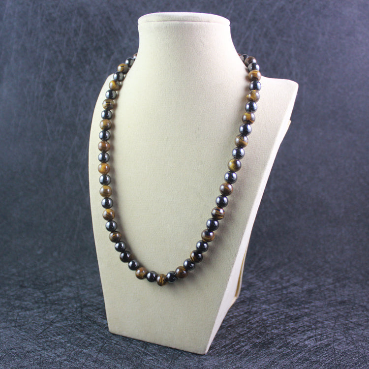 Fashion magnetic hematite beads necklaces with natural