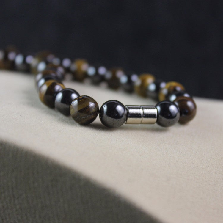 Fashion magnetic hematite beads necklaces with natural