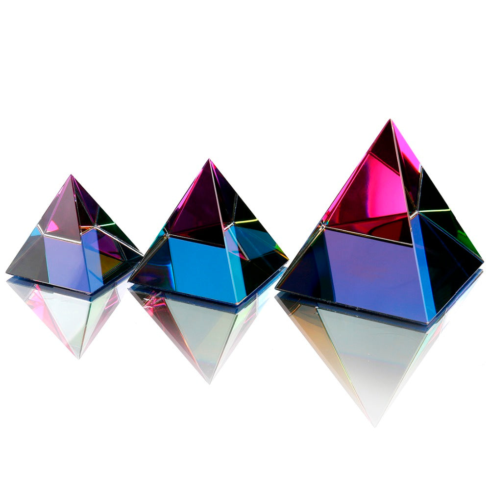 3 Sizes Egypt Egyptian Crystal Glass Pyramid Feng Shui