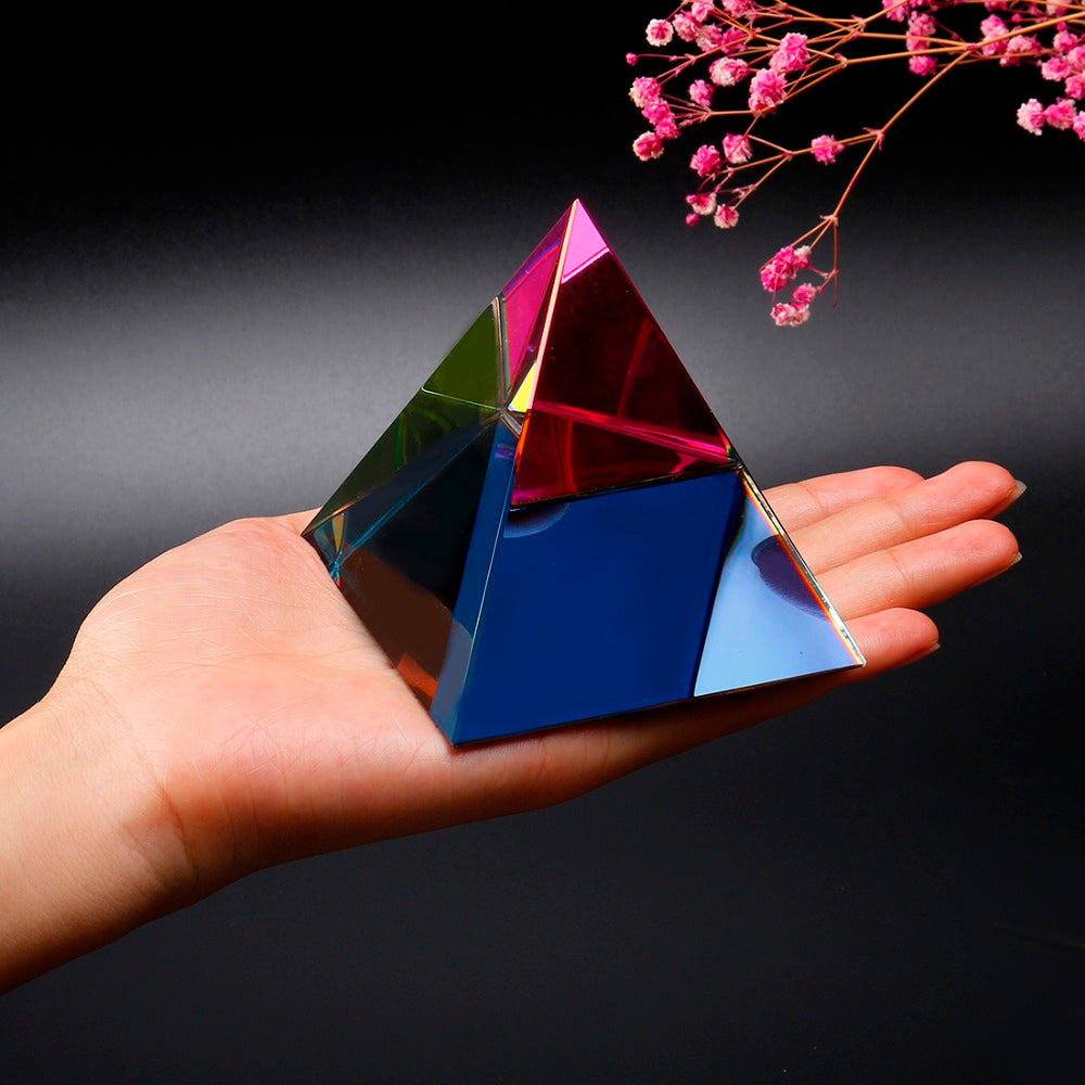 3 Sizes Egypt Egyptian Crystal Glass Pyramid Feng Shui