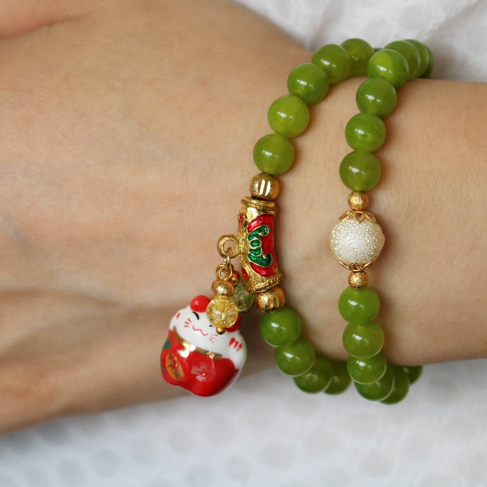 Treasure Cat Pendant Jewelry Bracelet