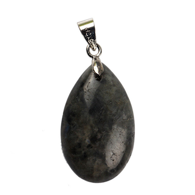 Assorted Natural Stone Water Drop Pendants