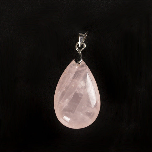 Assorted Natural Stone Water Drop Pendants