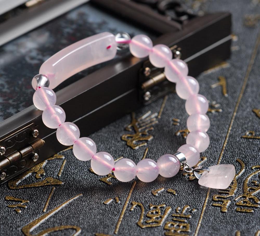 Bracelets Geometric Charm Pink Lucky Bead Jewelry Gift