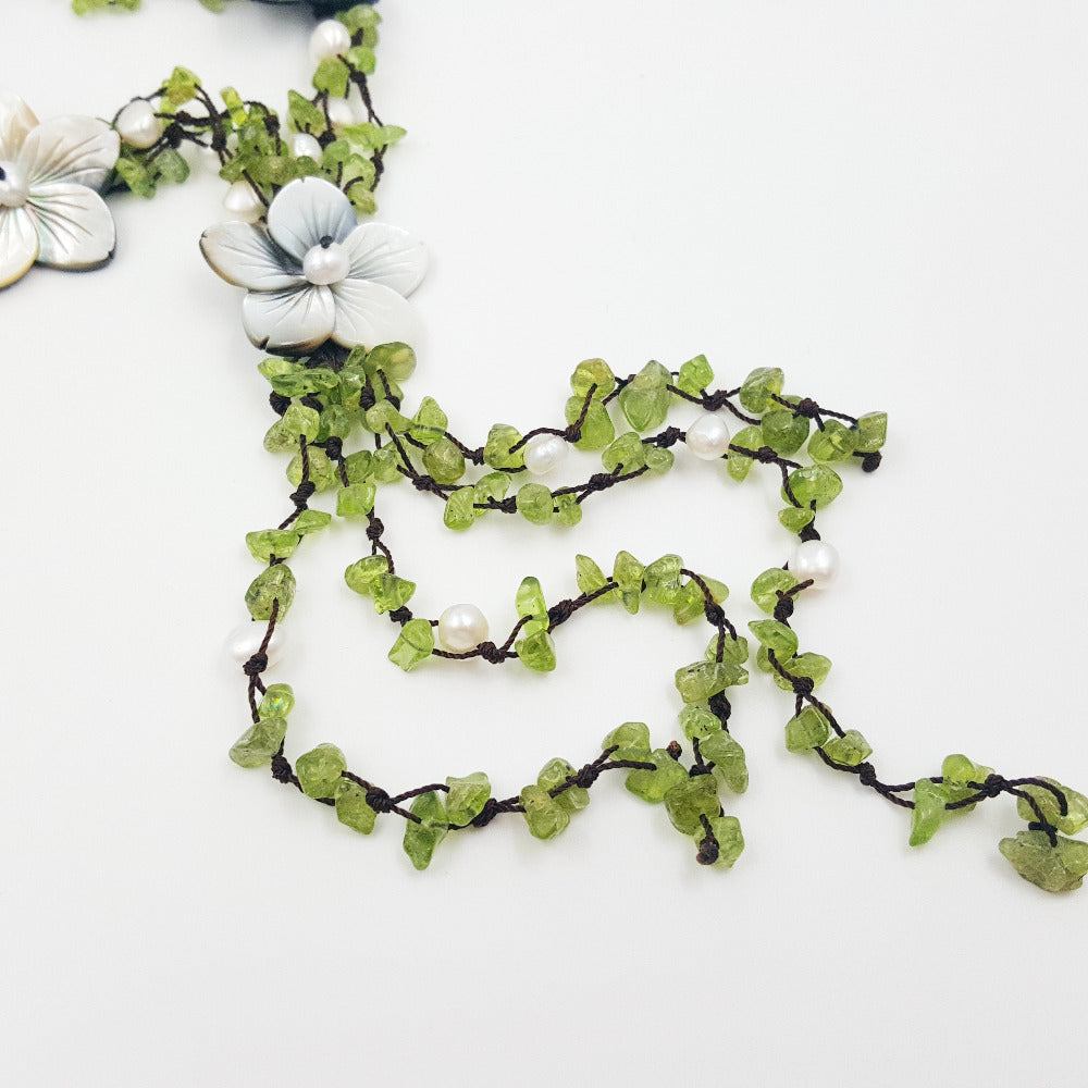 Freshwater Pearl with Jade Toggle Clasp Necklace